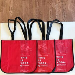 Set of 3 Lululemon Large Reusable Tote Bags